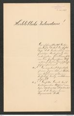 k.k. naturhistorisches Hofmuseum, Intendanzakten 1885-1896 (Hauer), Aktenzahl Z.143/1889, Seite 1